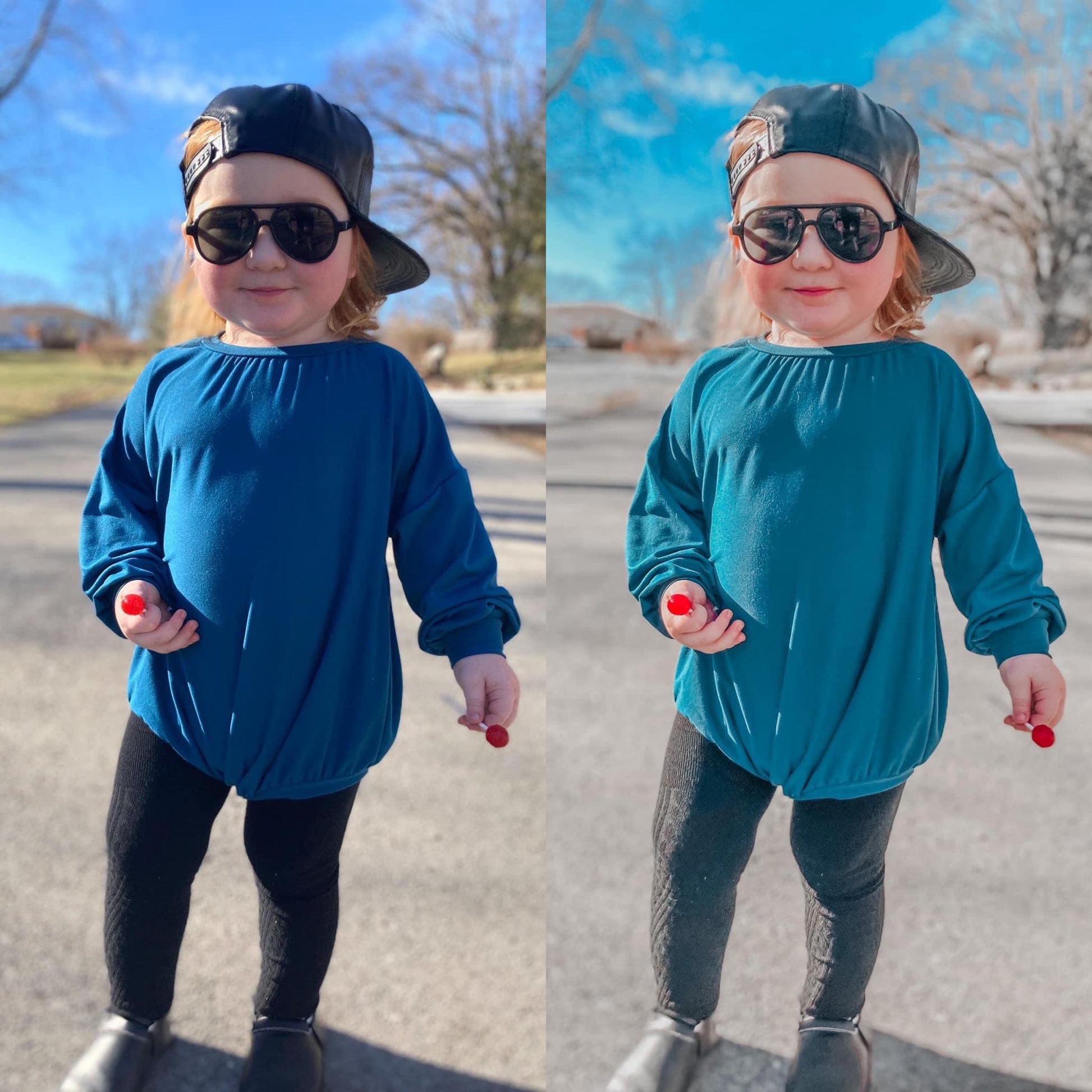 2-pack Sun Caps - Blue/patterned - Kids